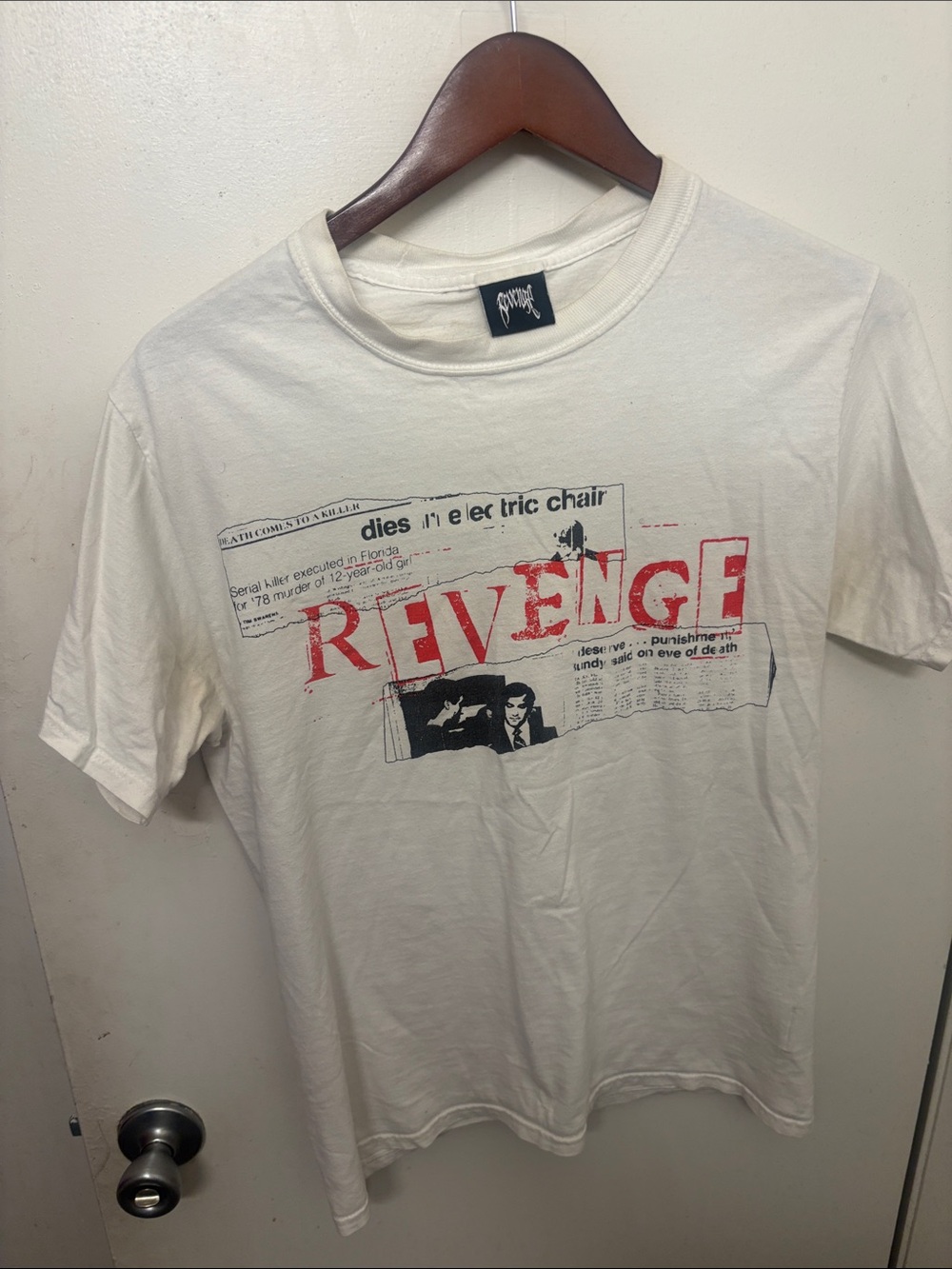 Revenge Graphic Crewneck T-Shirt - White